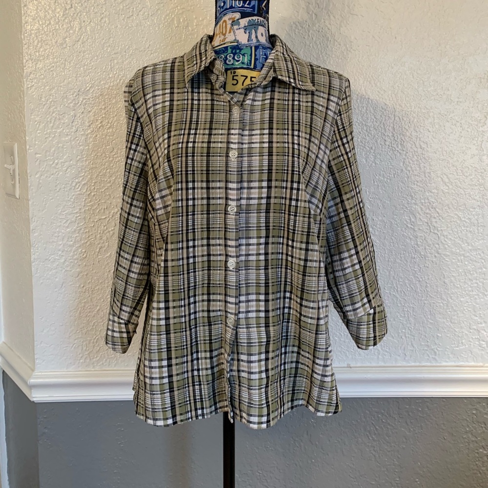 Rebecca Malone Plaid Button Up